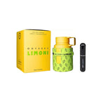 Perfume Armaf Odyssey Limoni, frasco de 1.1 oz, con un diseño moderno y elegante.