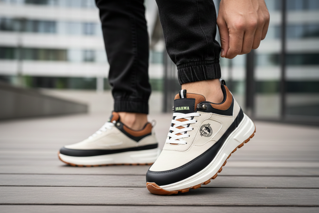 Tenis de moda Brahma Casual Strike de Tula en color beige, con diseño cómodo y estilo casual para uso diario.