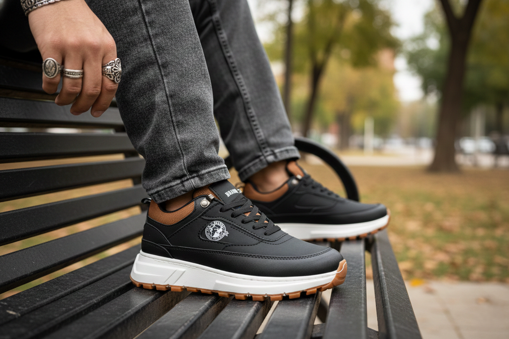 Zapatos de moda Brahma Casual Strike de Tula en color negro, con diseño deportivo y cómodas, ideales para uso diario.
