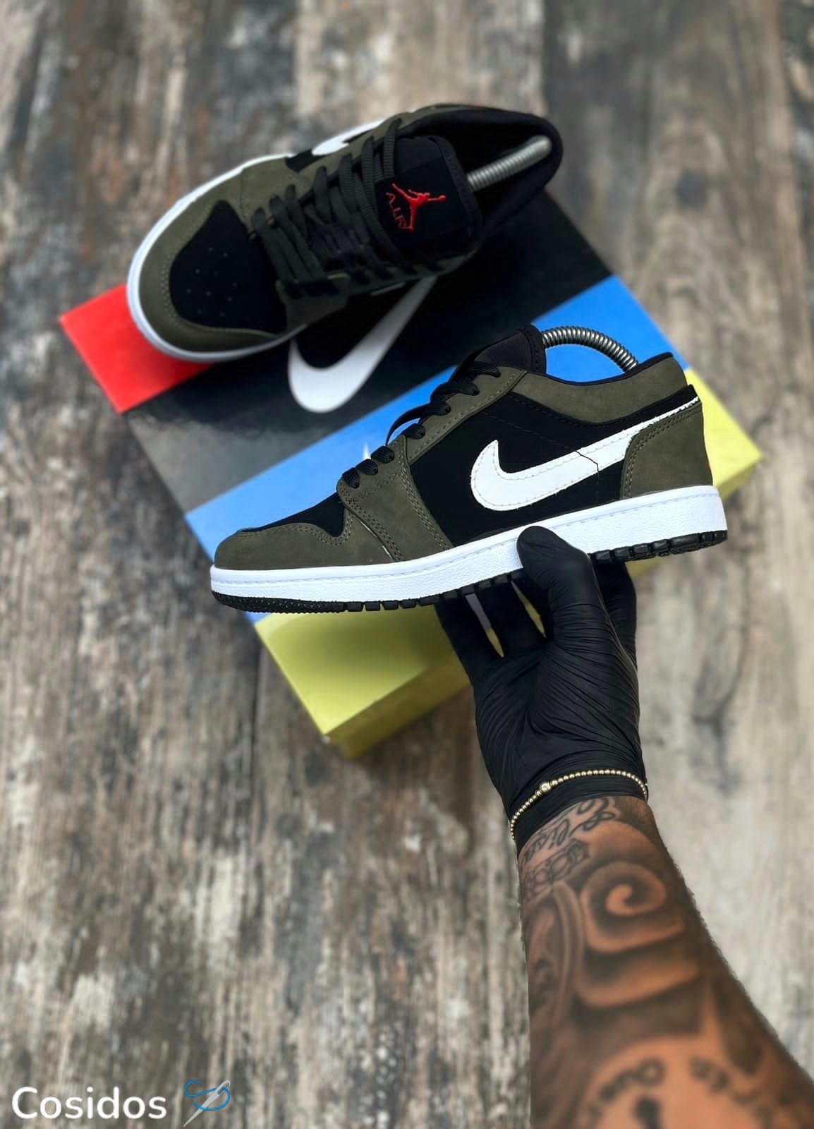 Nike Air Jordan 1 Low Negro Verde Oliva 