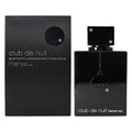 Perfume Aroma Primera Club De Nuit Intense 1.1 en frascos, con diseño elegante y detalles de la marca en la etiqueta.