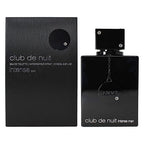 Perfume Aroma Primera Club De Nuit Intense 1.1 en frascos, con diseño elegante y detalles de la marca en la etiqueta.