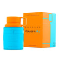 Perfume Armaf Mandarin Sky en botella de 100 ml, frasco elegante con diseño que refleja frescura y notas cítricas.