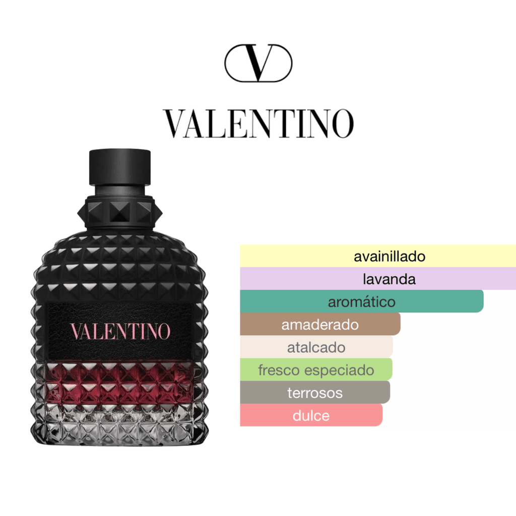 Fragancia Valentino Born In Roma Intense para hombre en frasco de 100ml, aroma intenso y moderno de Aroma Primera.