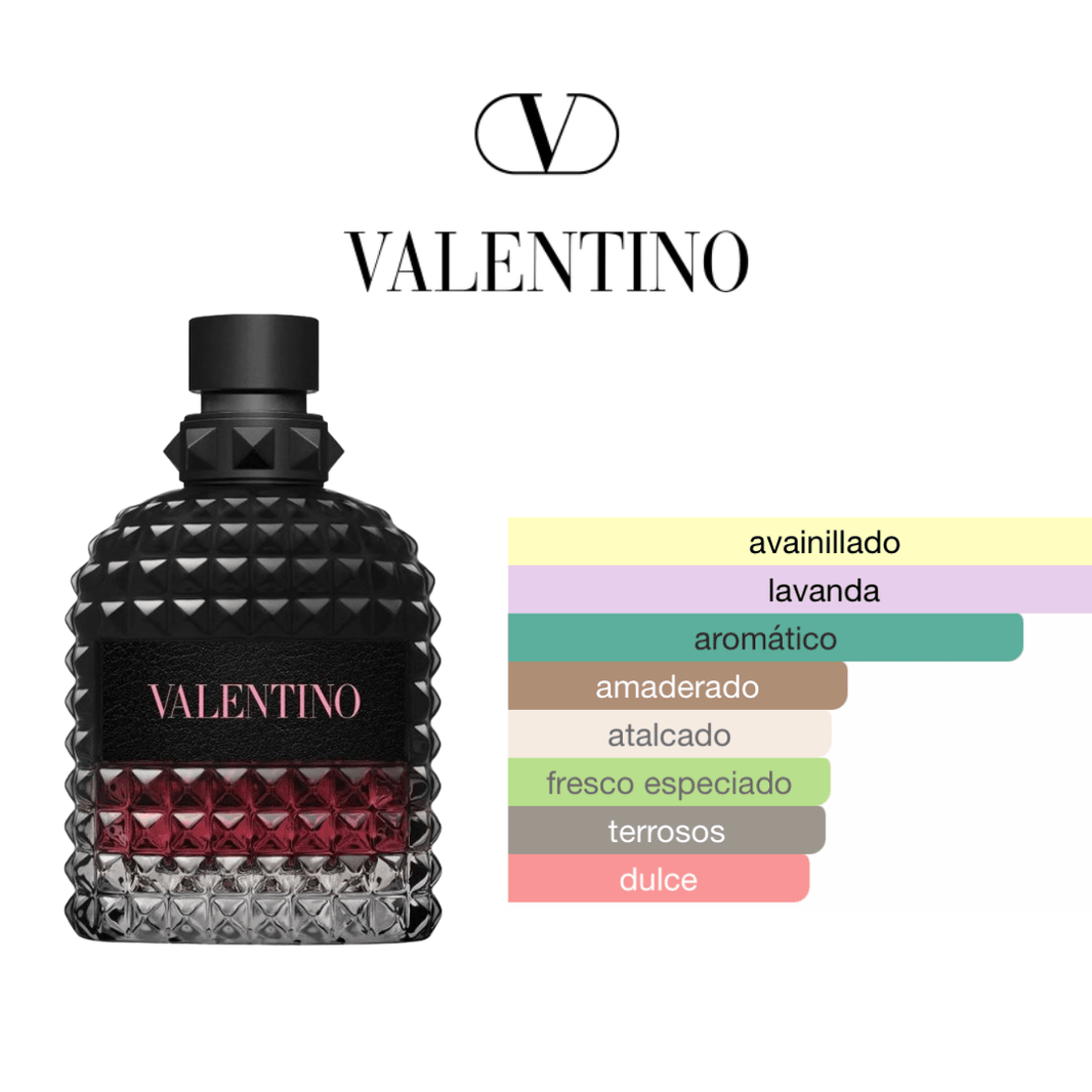 Fragancia Valentino Born In Roma Intense para hombre en frasco de 100ml, aroma intenso y moderno de Aroma Primera.